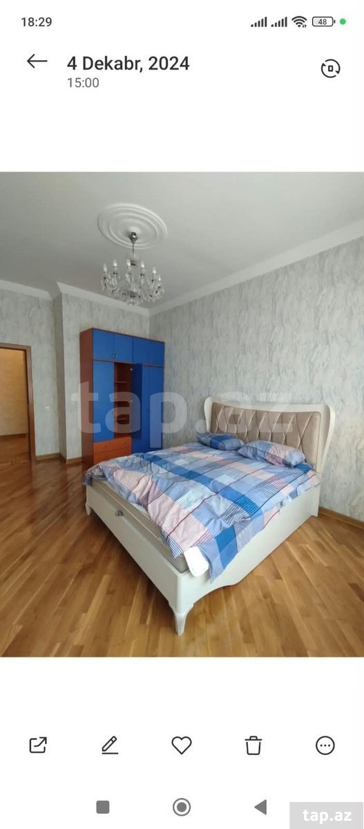 3-otaqlı yeni tikili kirayə verilir, Nəsib bəy Yusifbəyli küç., 130 m²