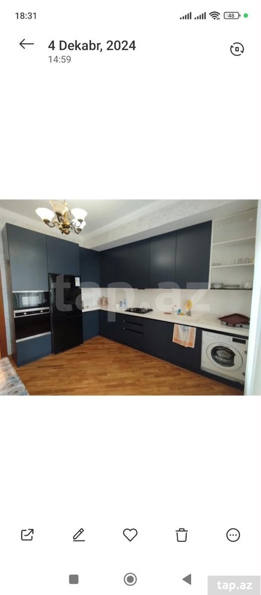 3-otaqlı yeni tikili kirayə verilir, Nəsib bəy Yusifbəyli küç., 130 m²
