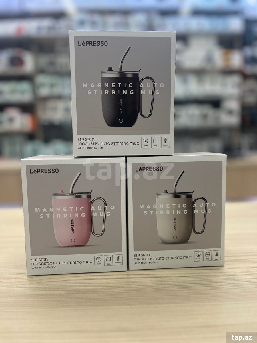 LePresso Sip Spin Magnetic Auto Stirring Mug