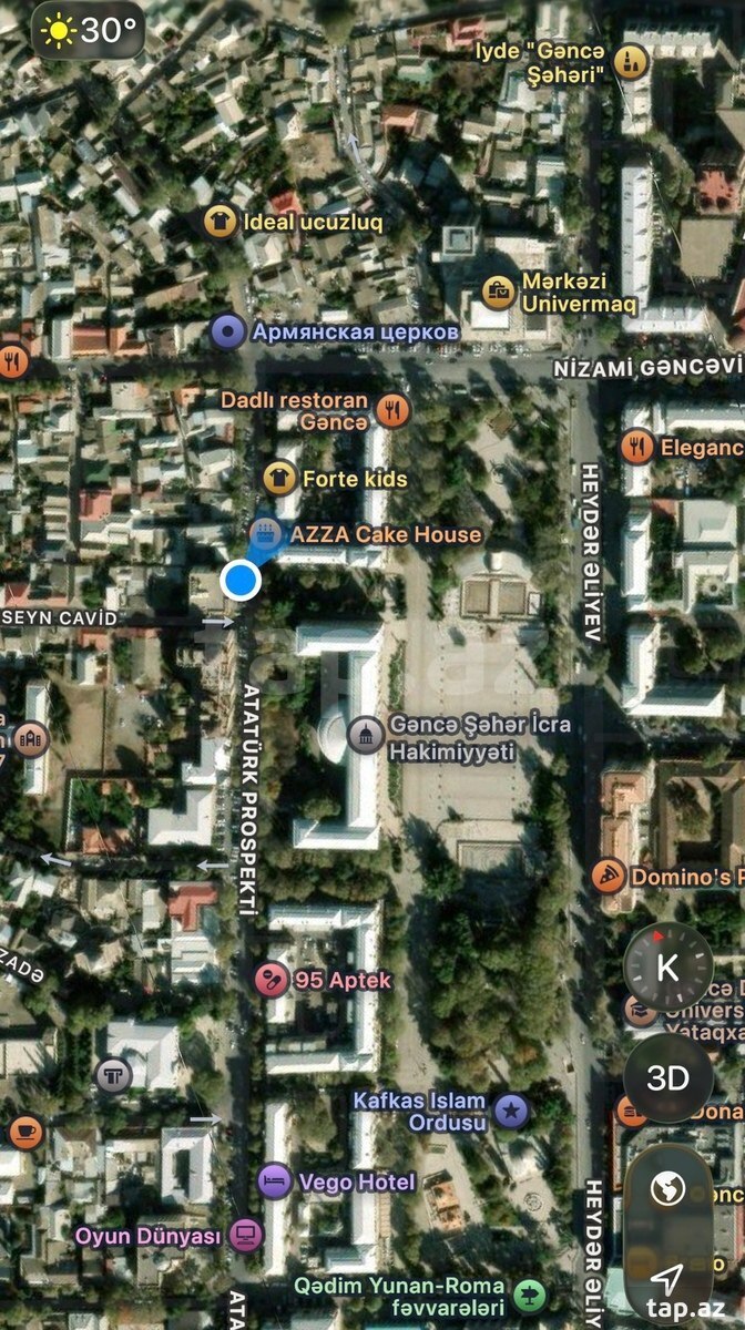 1-otaqlı mənzil kirayə verilir, Gəncə ş., 40 m²