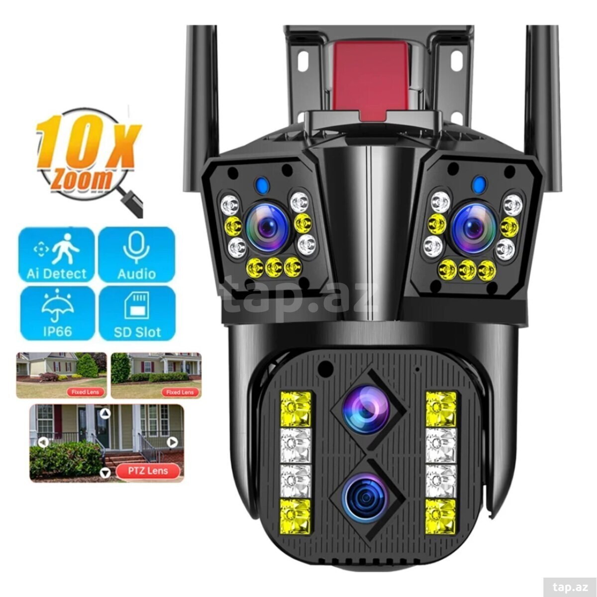 4 kamera günəş paneli 4G sim kartlı 16mp/4k