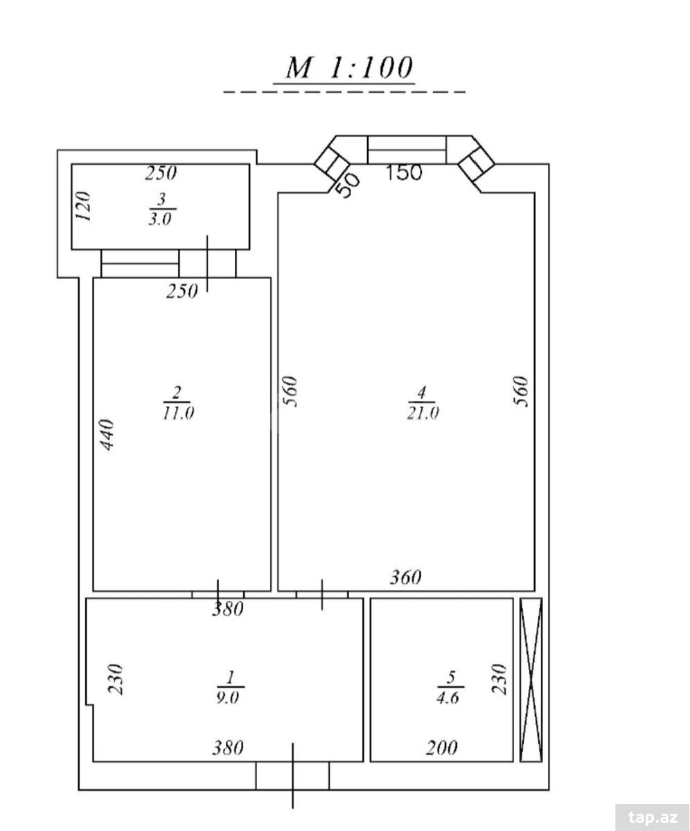 1-otaqlı yeni tikili, Yasamal r., 50 m²