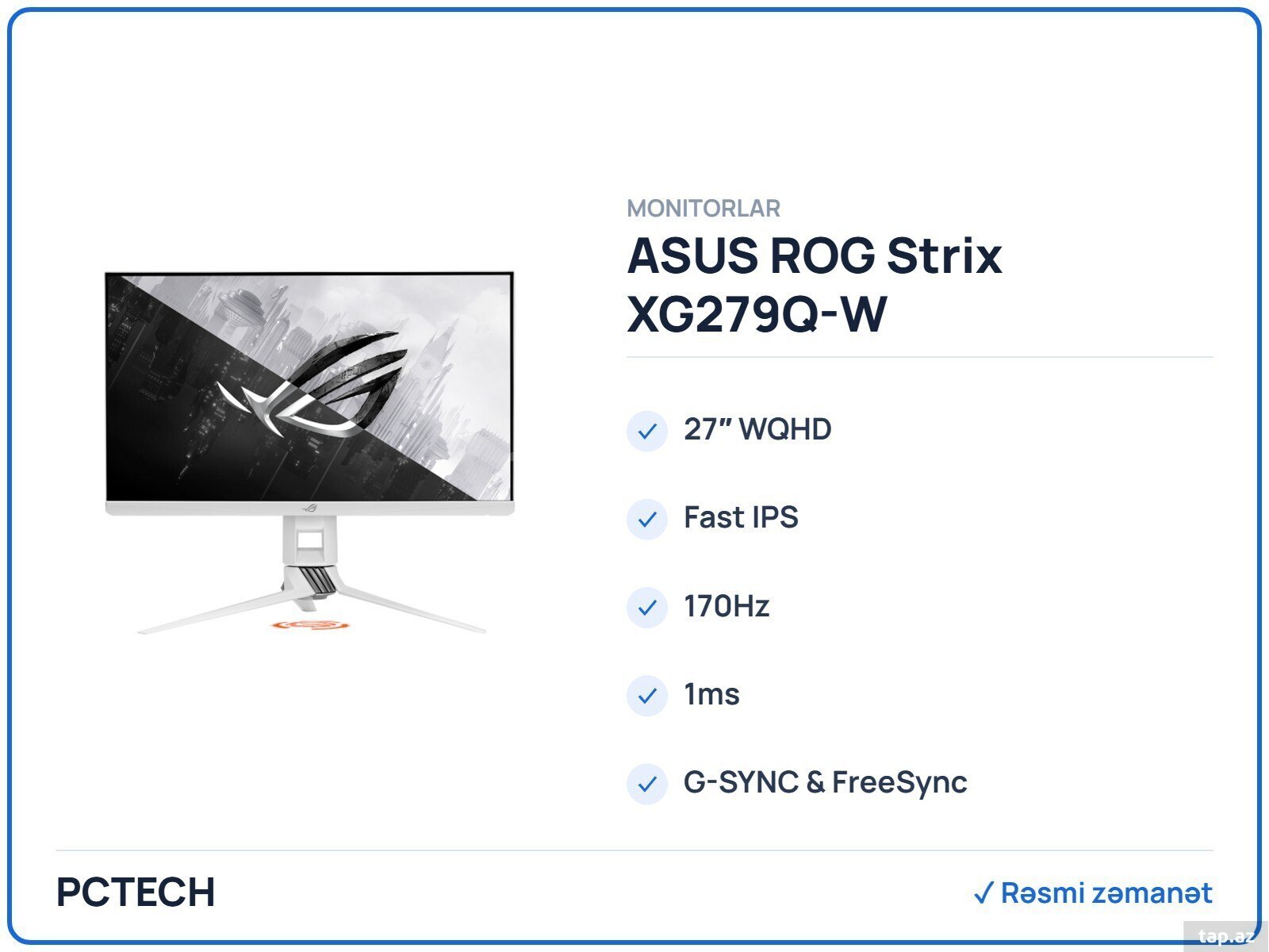 ASUS ROG Strix XG279Q-W (90LM05D4-B01360)
