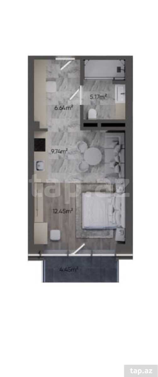 1 otaqlı mənzil satılır, Sea Breeze, Bakı