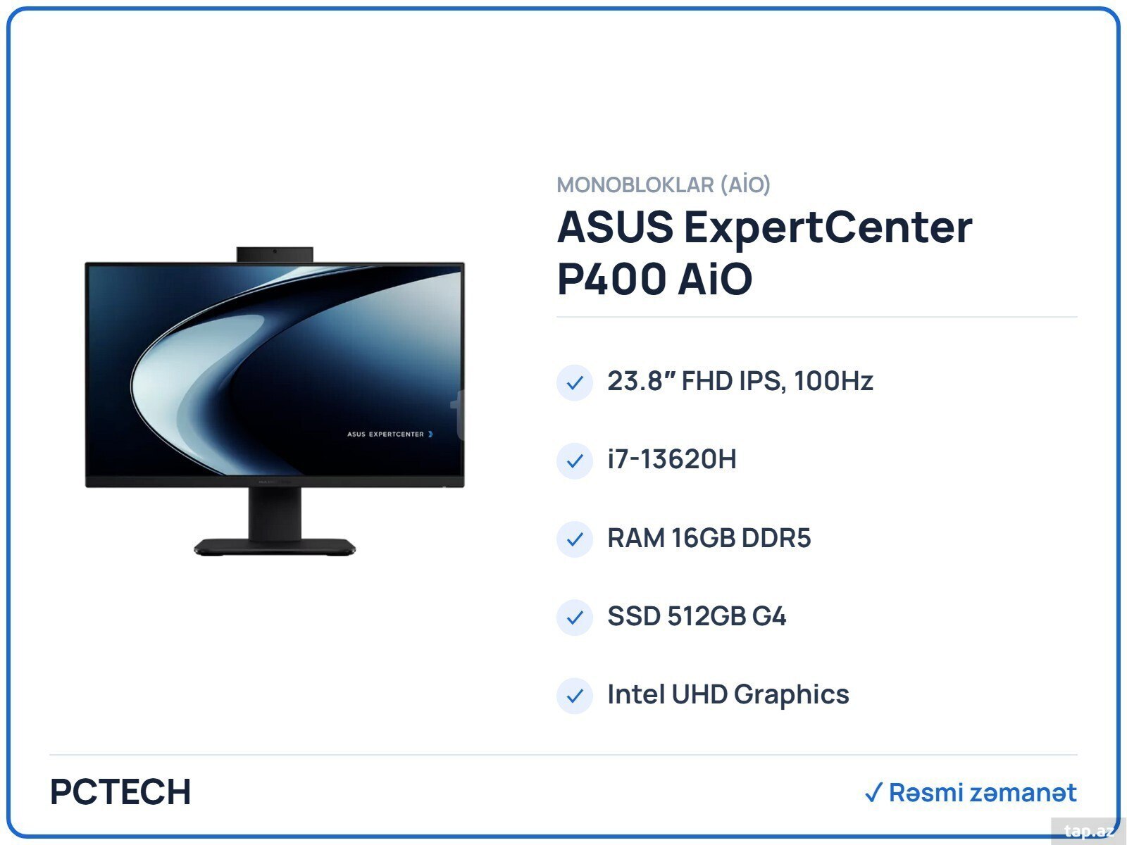 ASUS ExpertCenter P400 AiO P440VAK-BPC1520 (90PT03X5-M017U0)