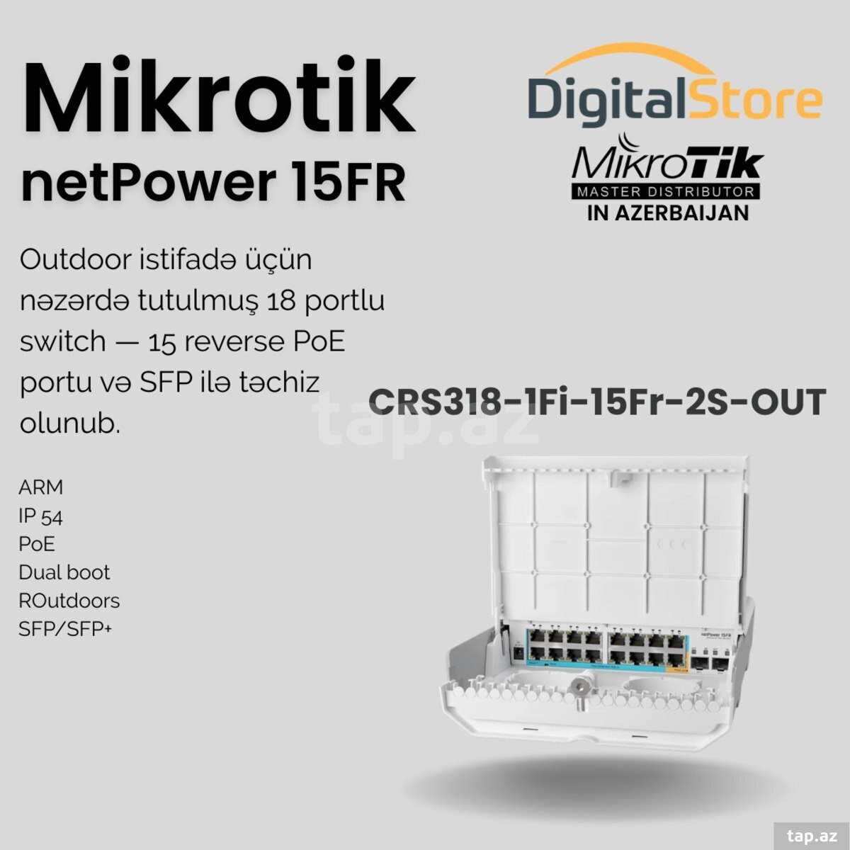 MikroTik netPower 15FR CRS318-1Fi-15FR-2S-OUT