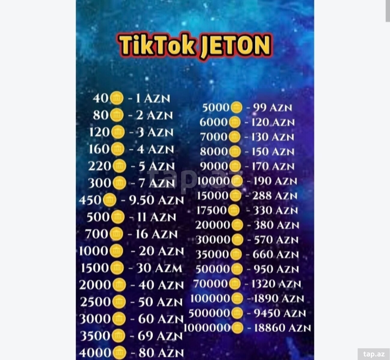 TikTok jetonları