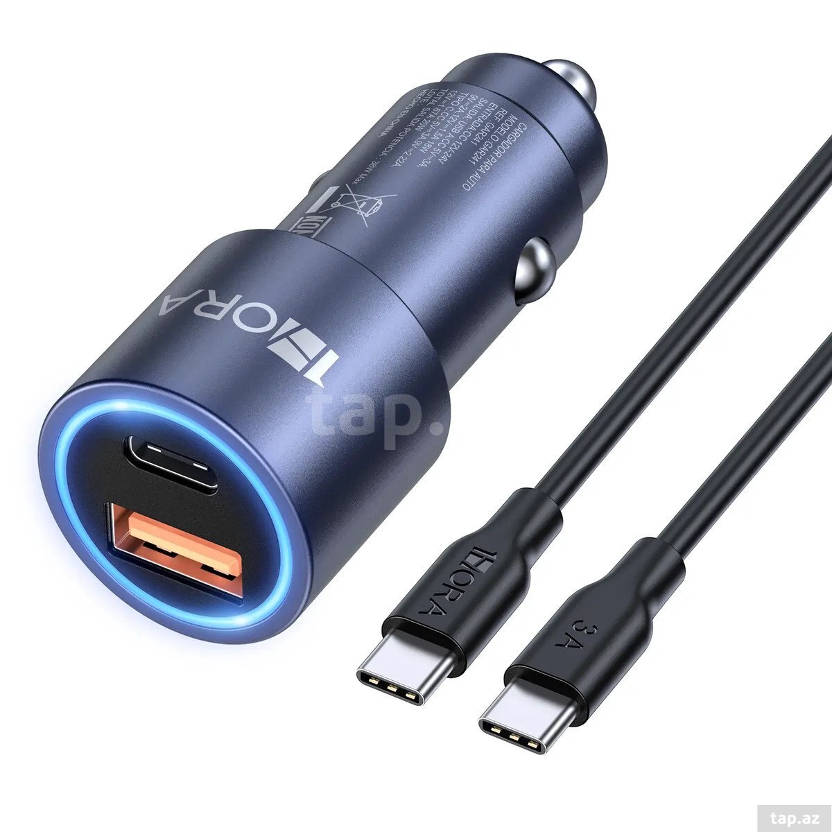 1HORA Fast Charger Auto Charger 38W GAR241 Grey