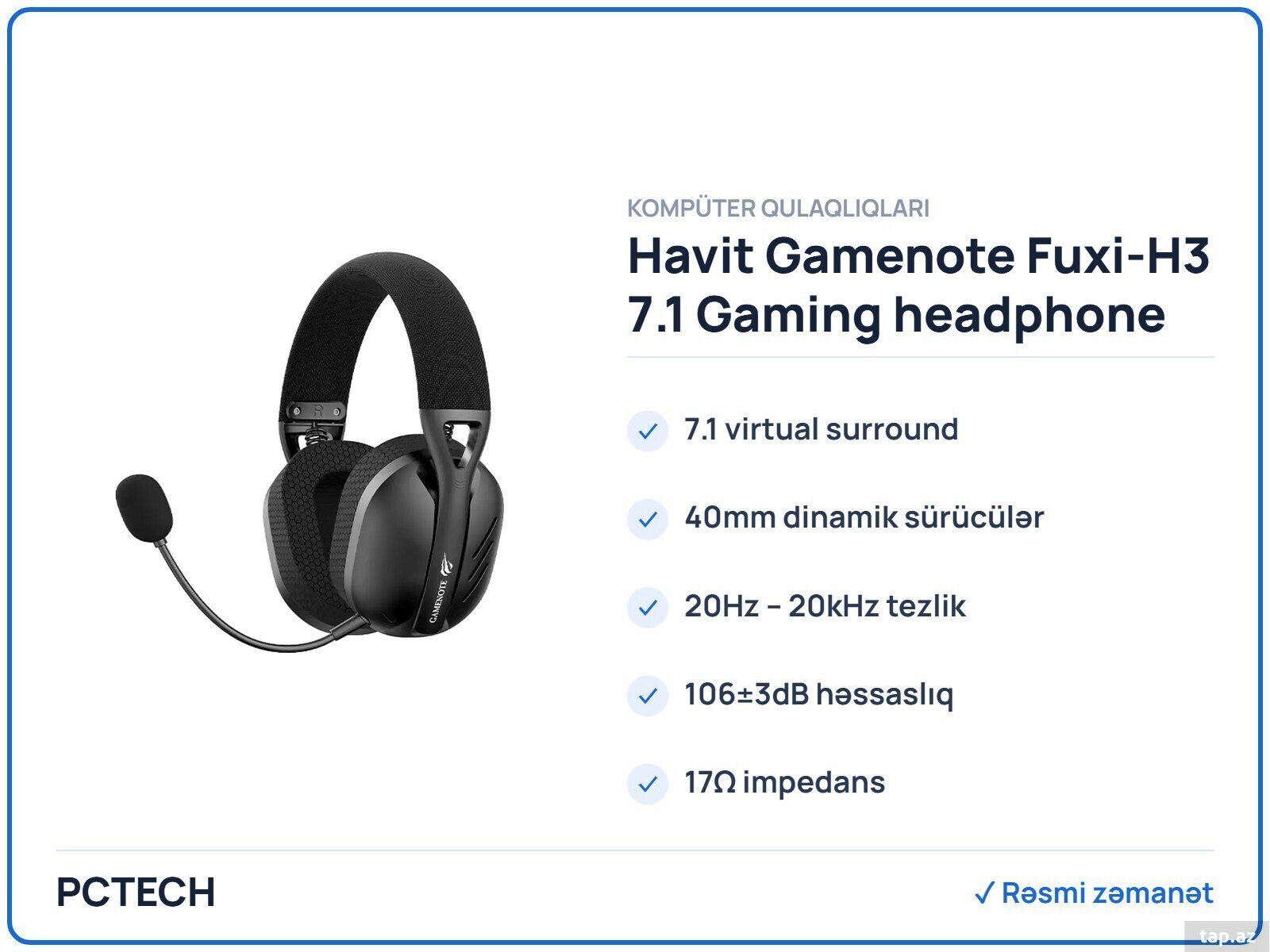 Havit Gamenote Fuxi-H3 7.1 Gaming headphone