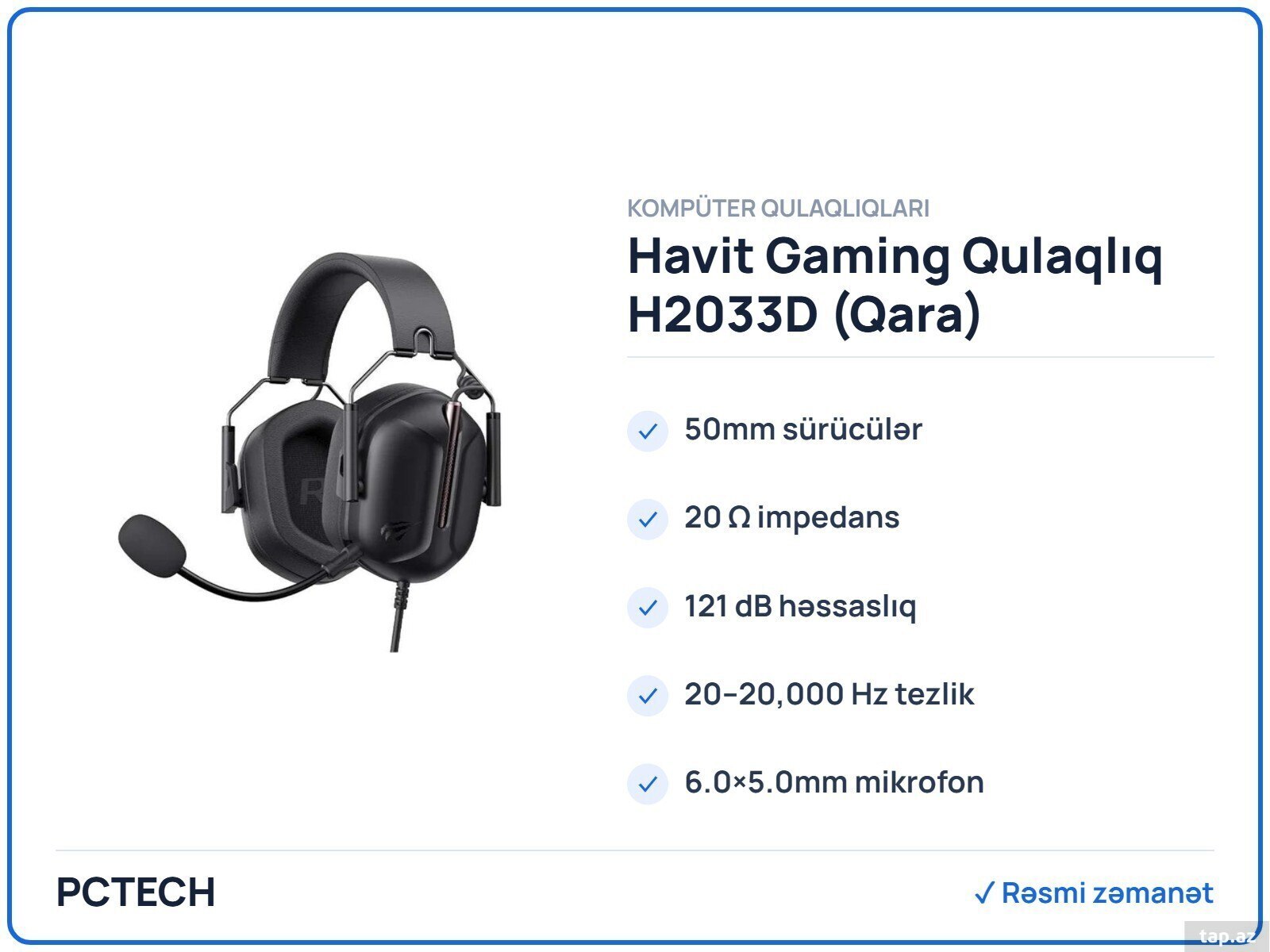 Havit Gaming Qulaqlıq H2033D (Qara)