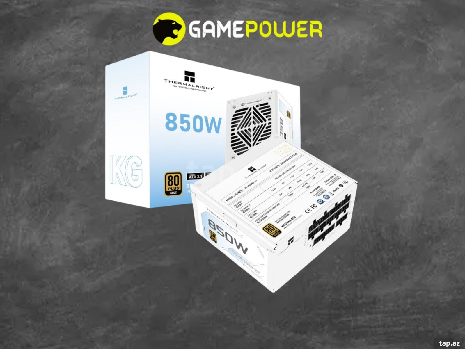 Qida bloku THERMALRIGHT TR-KG850-W 80+ GOLD 850W