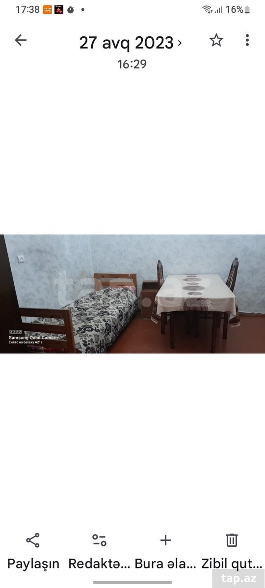 1-otaqlı mənzil kirayə verilir, 28 May m., 18 m²