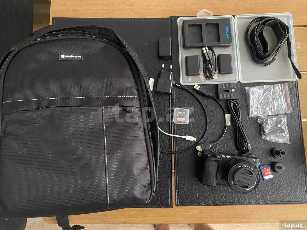 Sony a6400 | Full komplekt (çanta, qoşa adapter, batareyalar və kartlar daxil)
