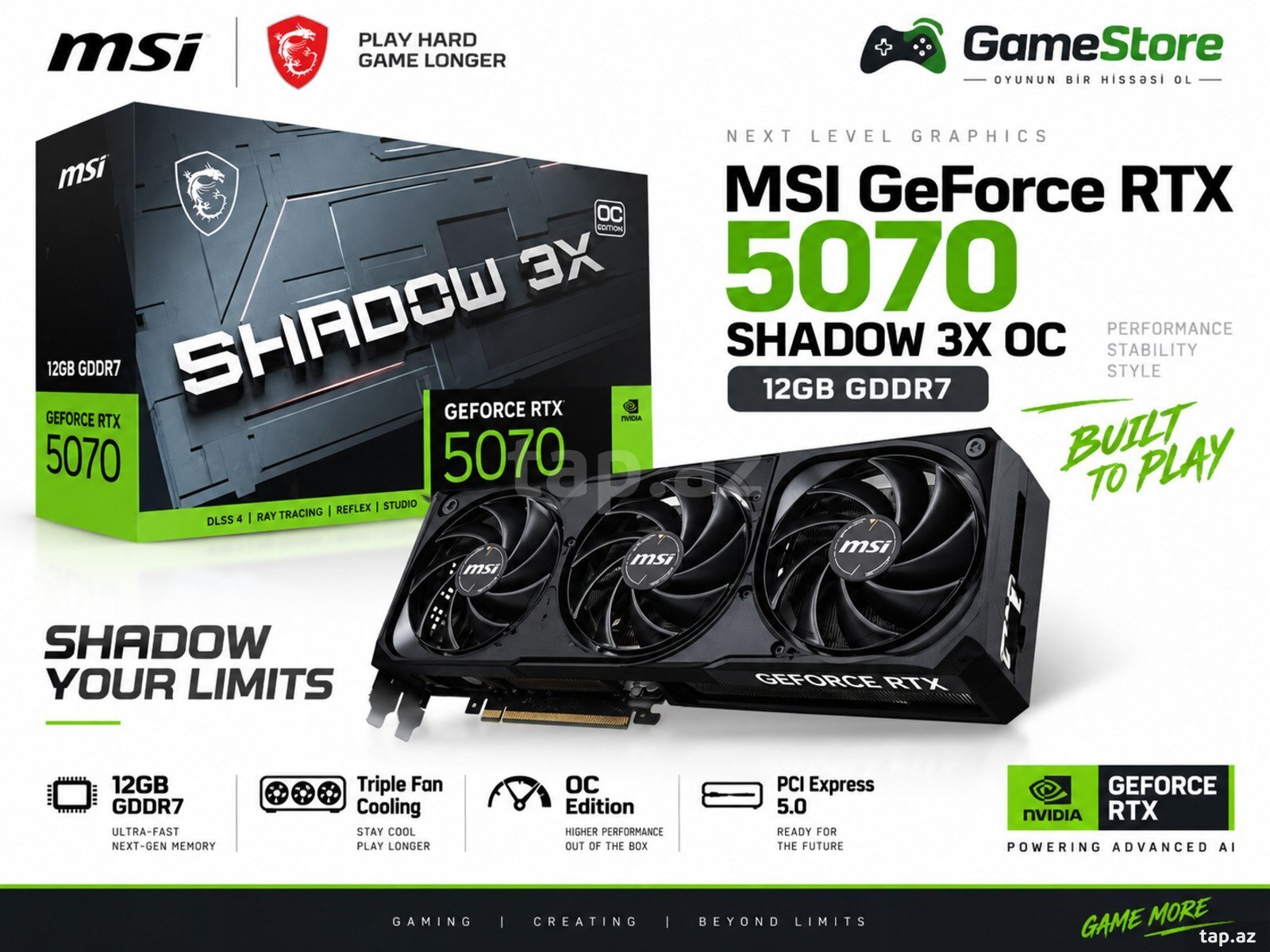 MSI GeForce RTX 5070 12G SHADOW 3X OC