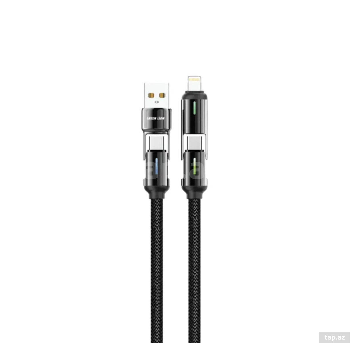 Orijinal Green Lion Kabelləri (Type-C, iPhone, 4-in-1 LED)