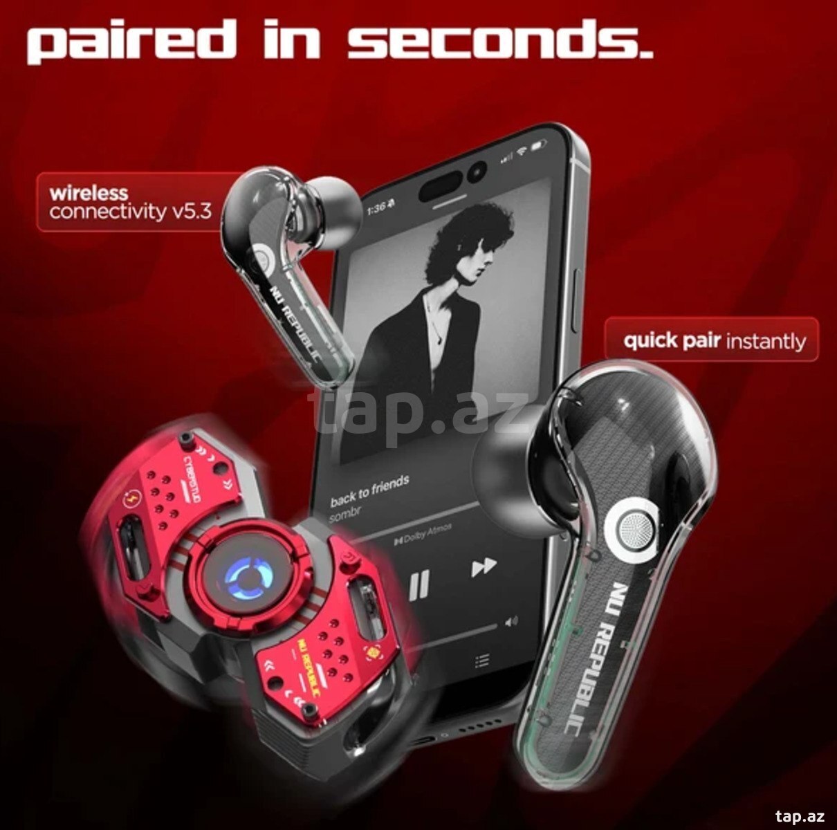F6 Mecha Wireless Gaming Qulaqlıq (Fidget Spinner)