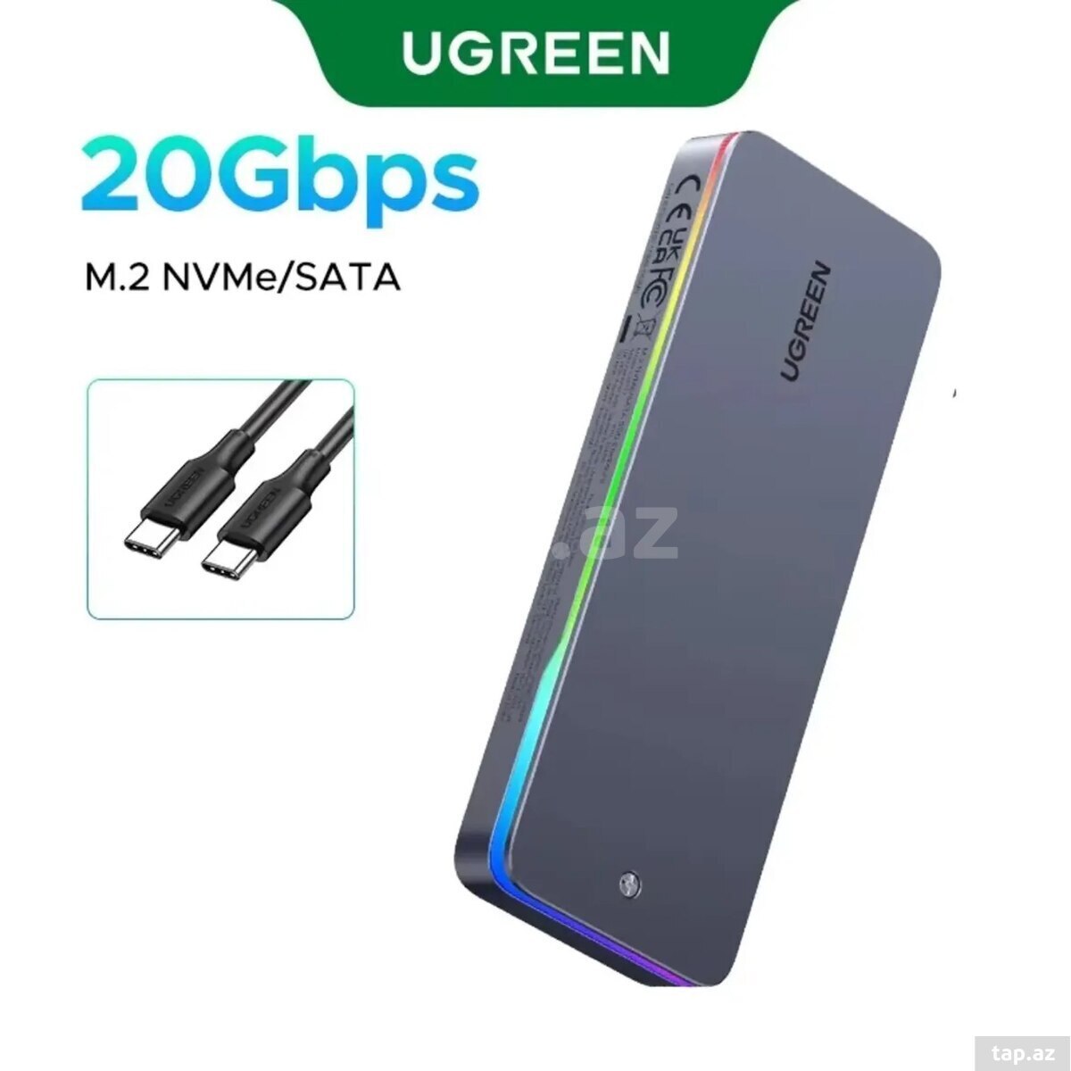 Ugreen 20GBPS Rbg M.2ssd box