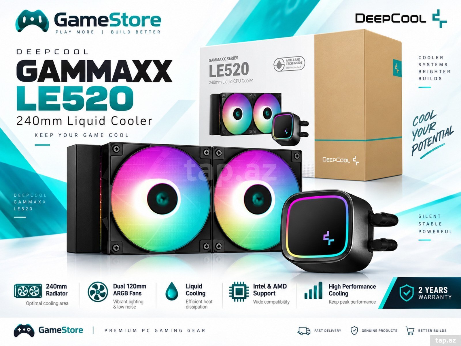 DeepCool GAMMAXX LE520 240mm Liquid Cooler