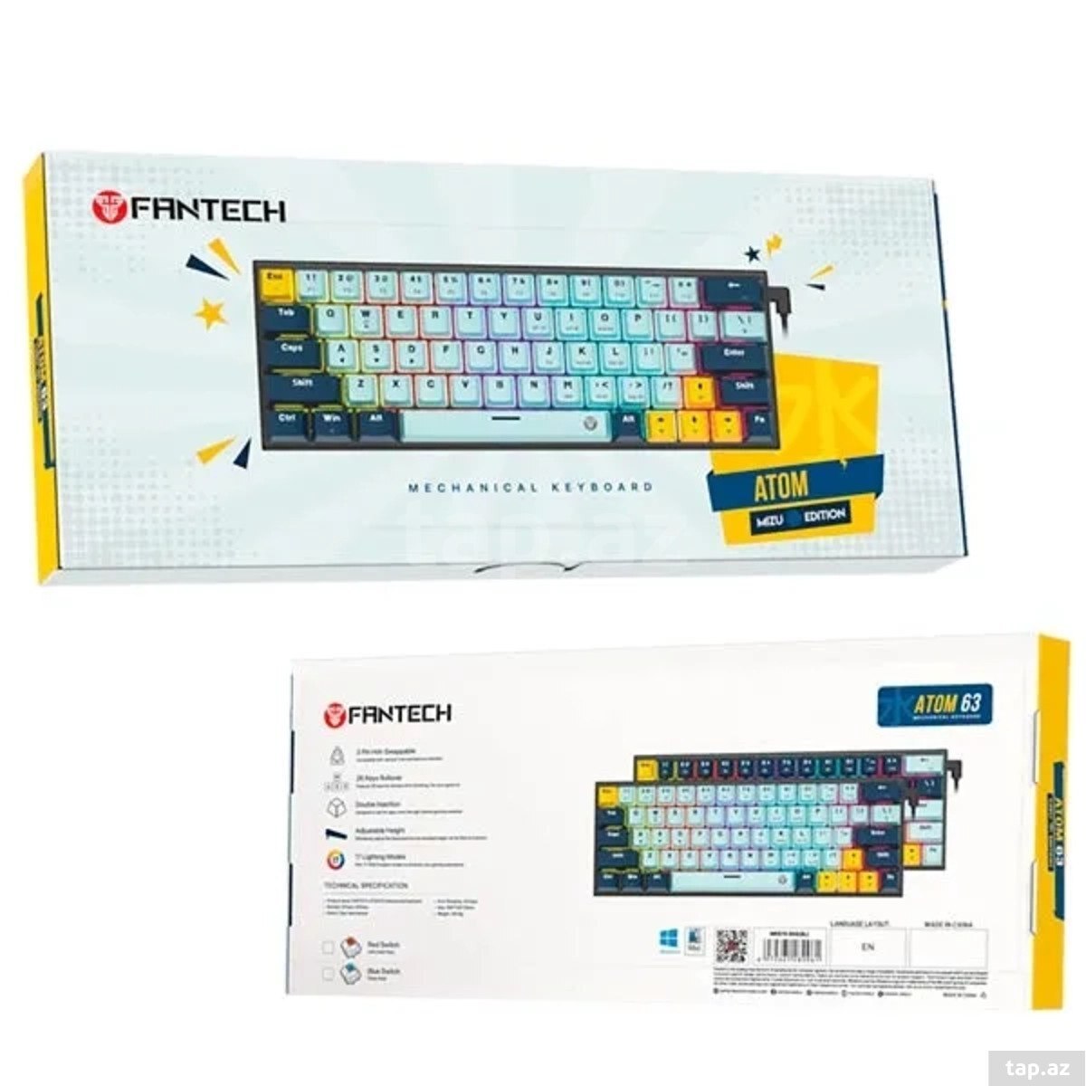 Fantech ATOM63 MK874V2 Mori Mechanical Keyboard White / Blue