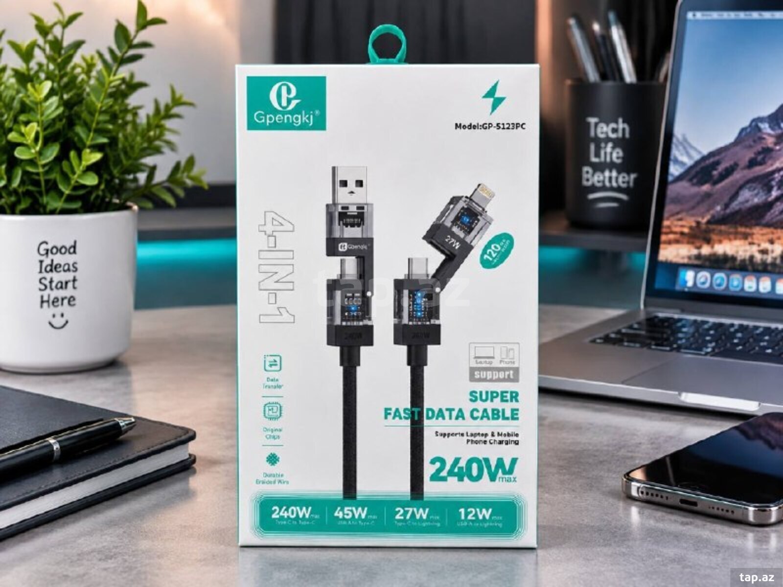 Kabel 4in1 GP-S123PC 240W/45W/27W/12W (1.2metr)