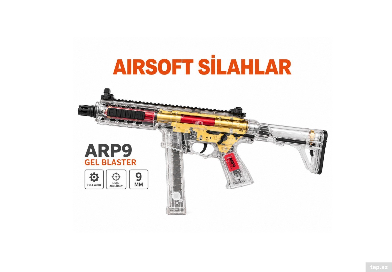 ARP9 Şəffaf model gel blaster orbiz güllə atan — 1