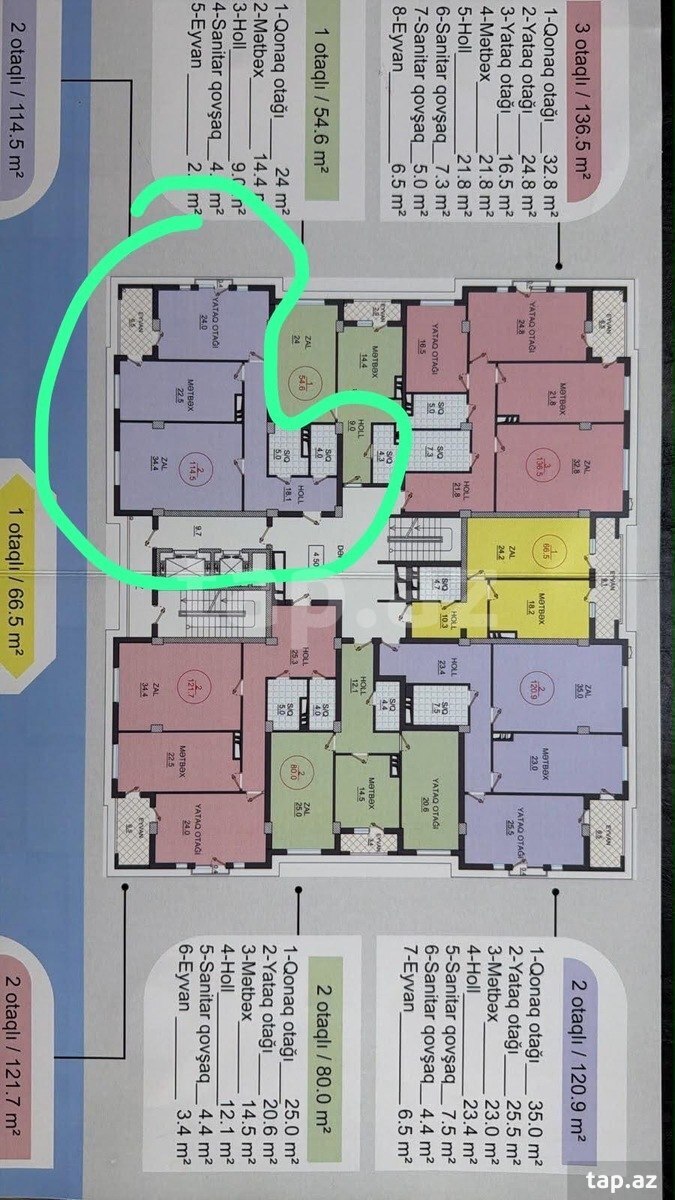 2-otaqlı yeni tikili, Suraxanı r., 114 m²