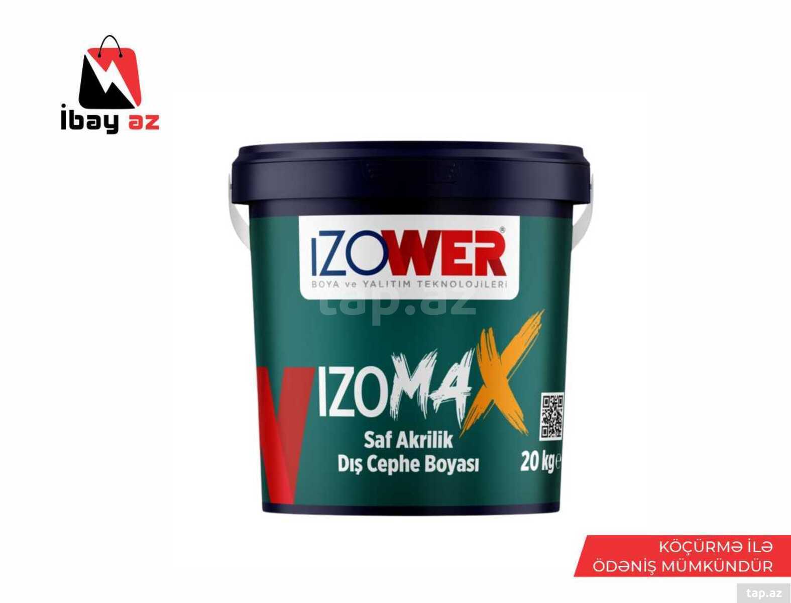 İzomax saf akrilik xarici fasad boyası 10kg