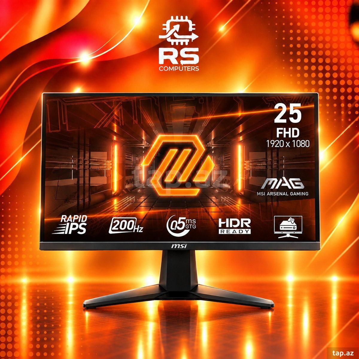 MSI MAG 255F E20 | 24.5″ Full HD Rapid IPS | 200Hz