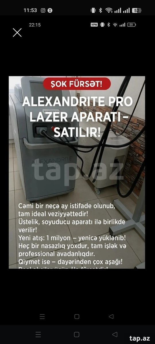 Aleksandrit Pro lazer aparatı