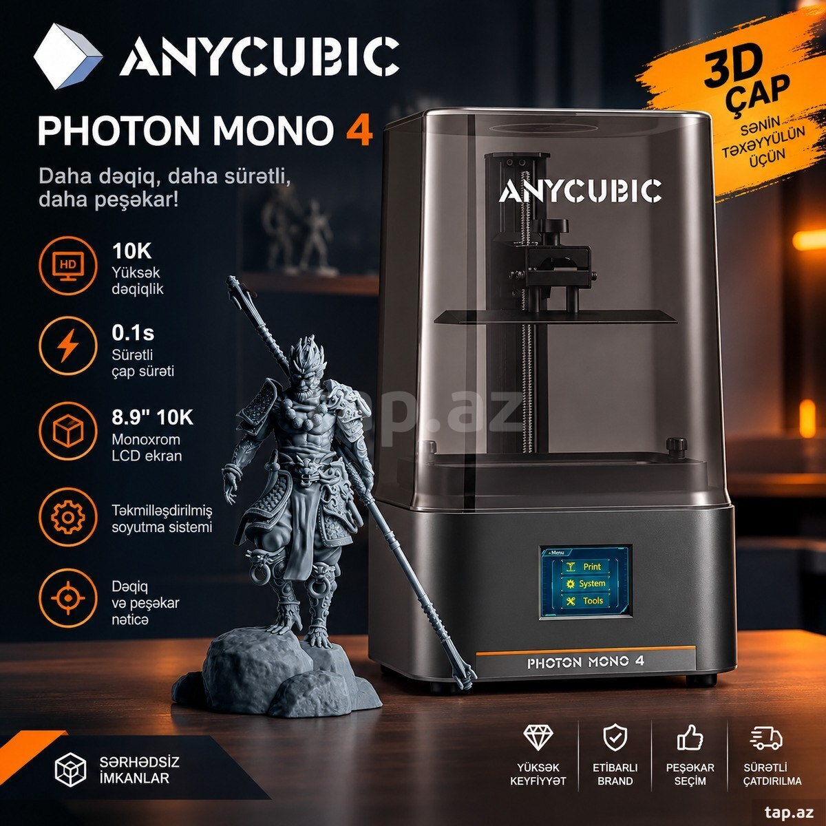 Anycubic Photon Mono 4 10K Resin 3D Printer
