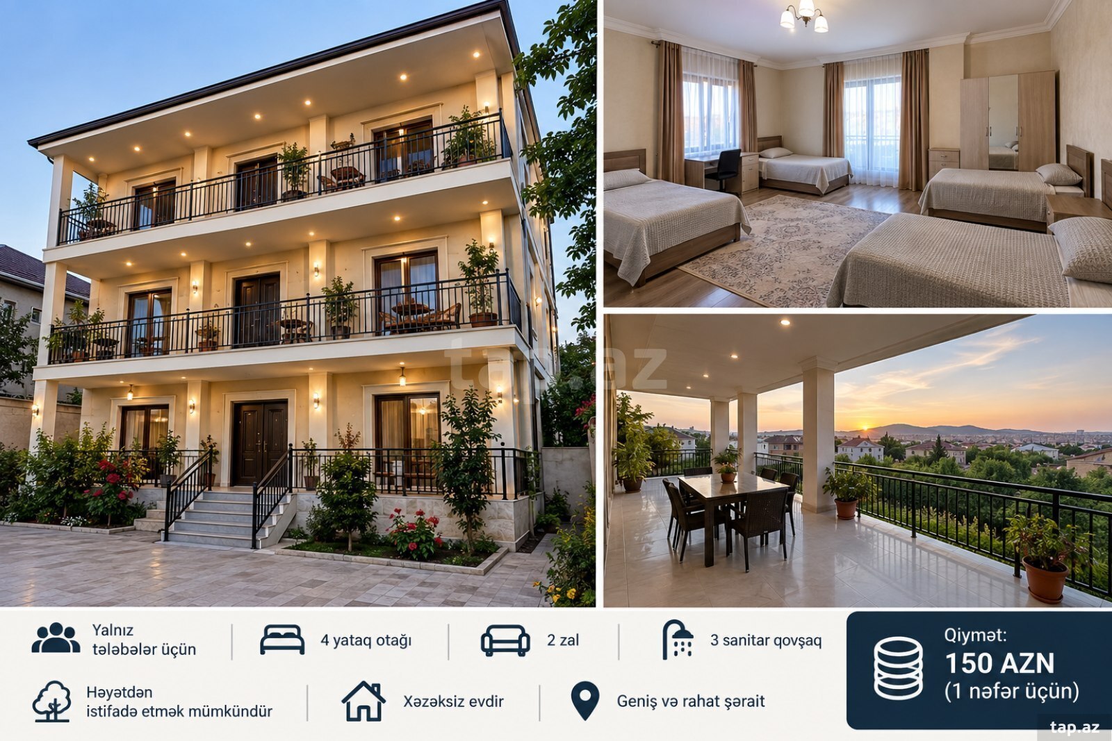 6-room private house for rent, Baku