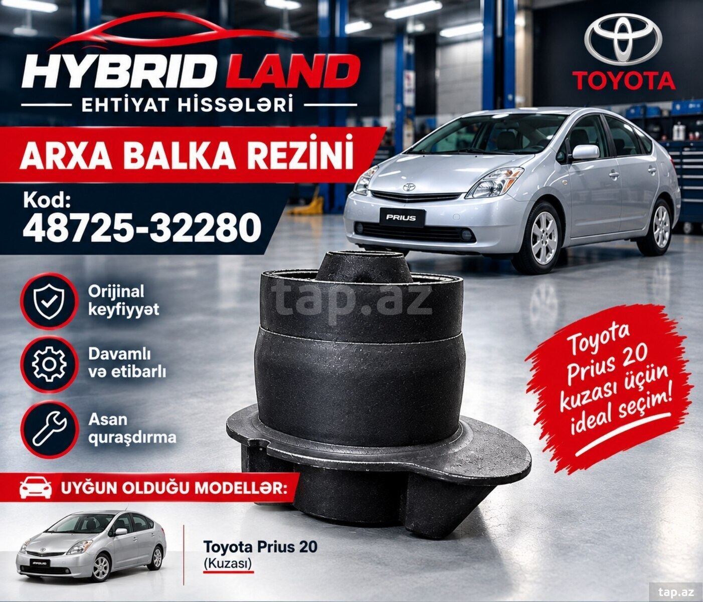 Toyota Prius arxa balka rezinleri