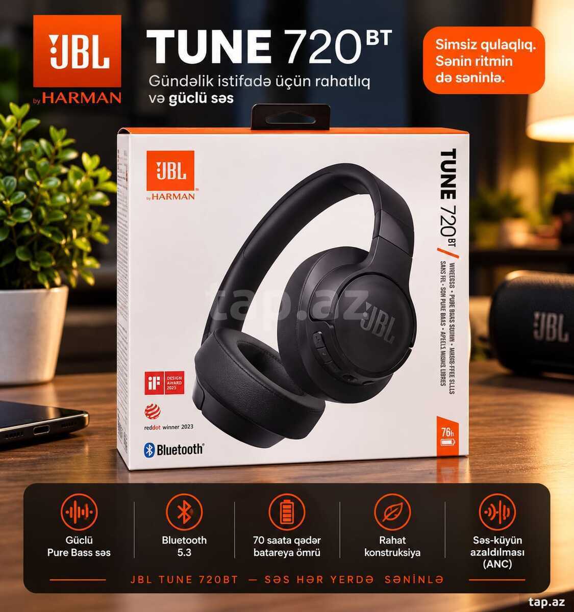 Qulaqlıq JBL TUNE 720BT