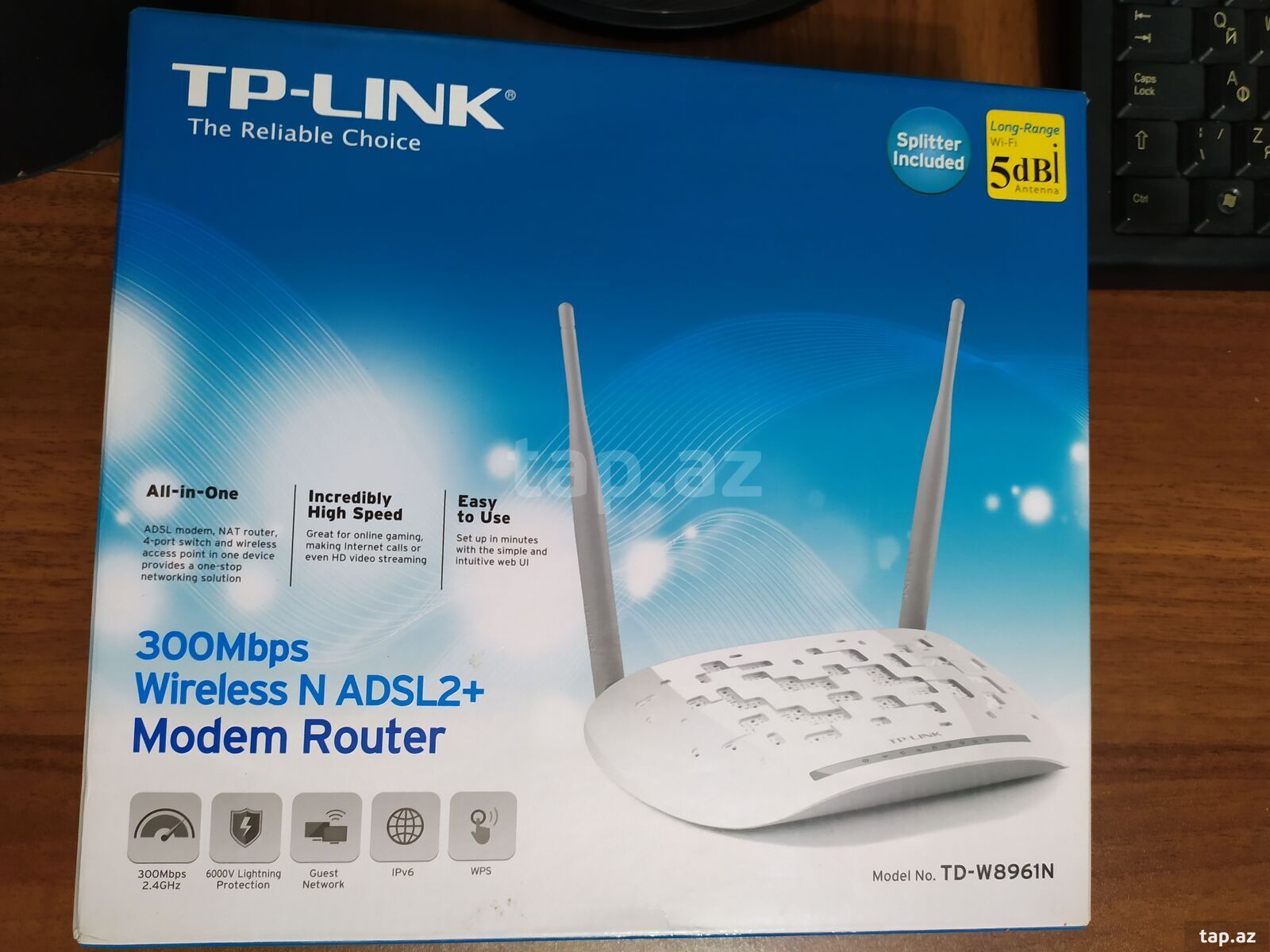 300Mbps Wireless N ADSL2+ Modem Router TD-W8961N