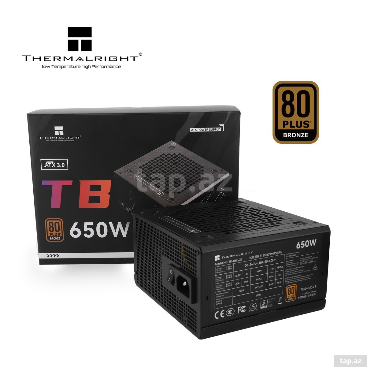 Qida bloku THERMALRIGHT TR-TB650S 80+ BRONZE 650W