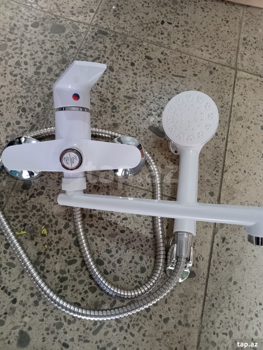 Duş dəst ağ plastik
