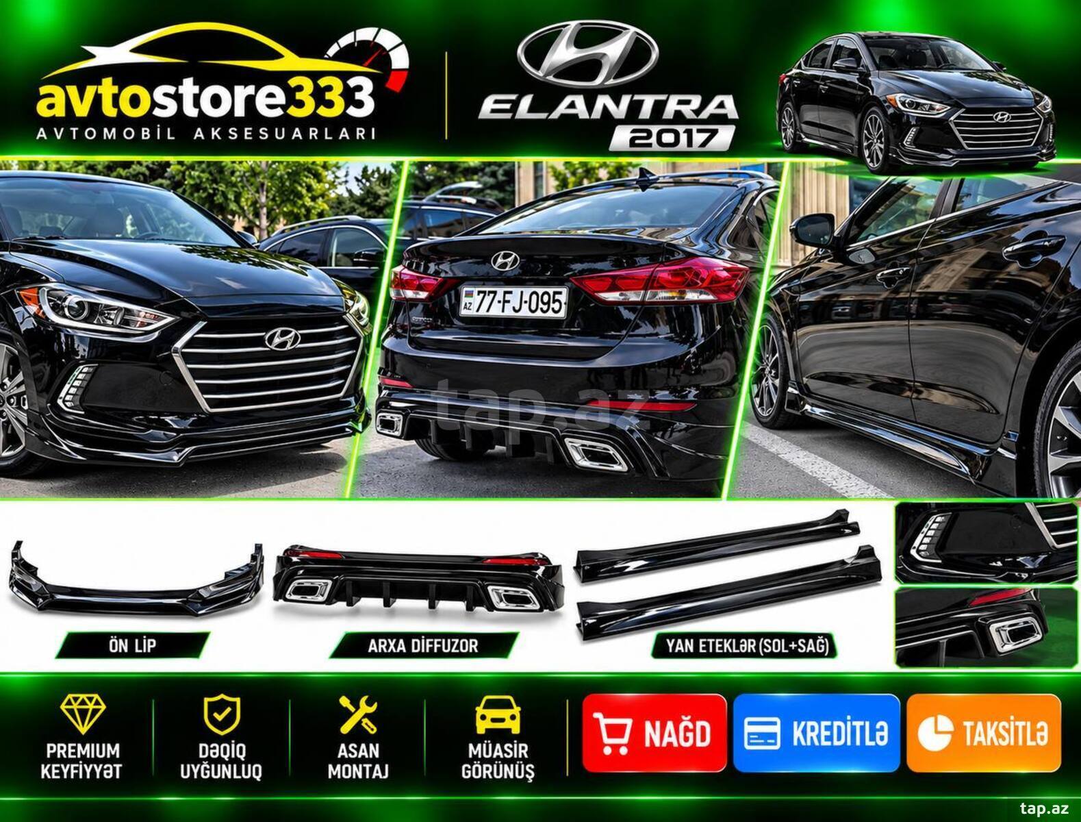 Hyundai Elantra 2017 bodykit dəst