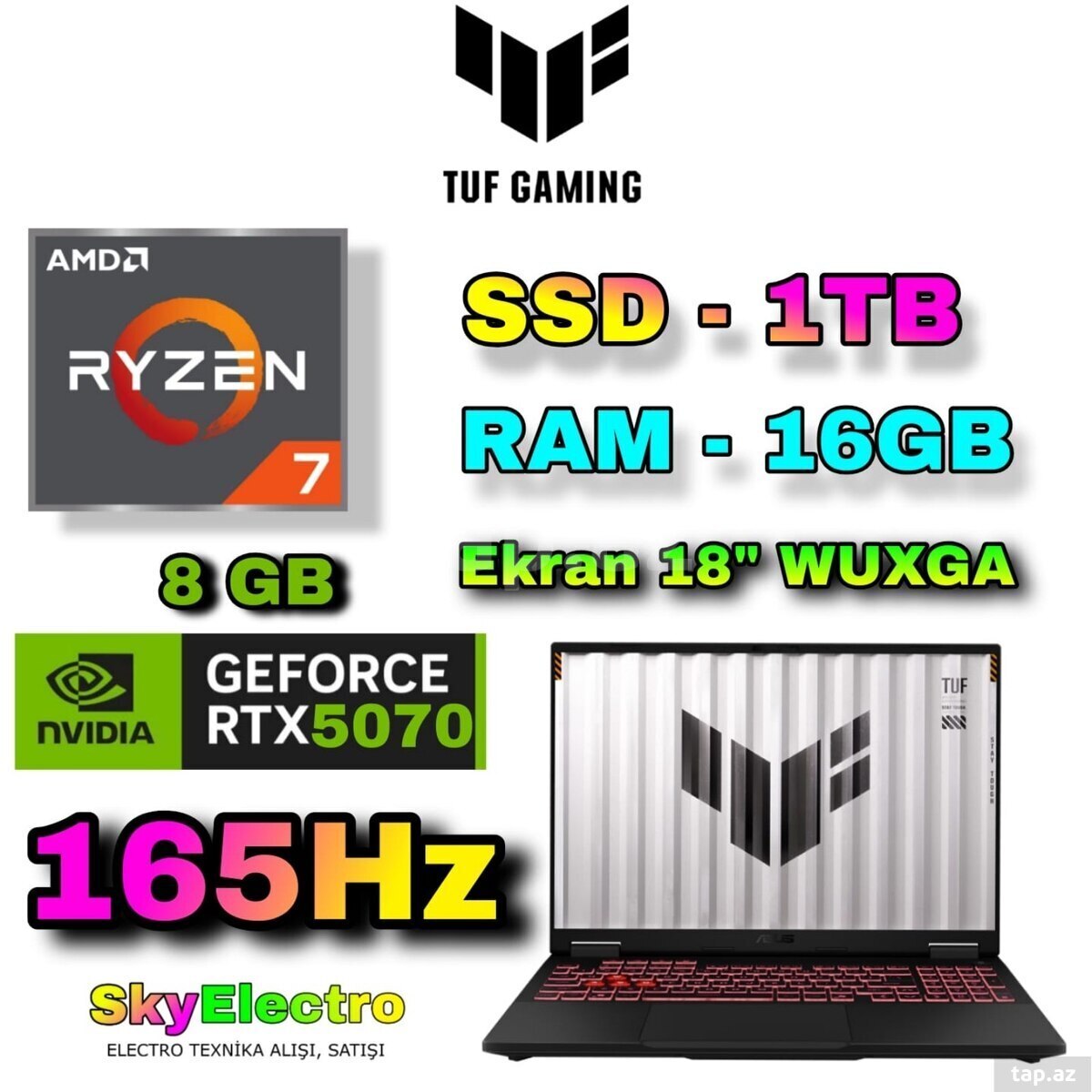 Asus TUF A18 FA808UP RTX 5070 8GB Gaming