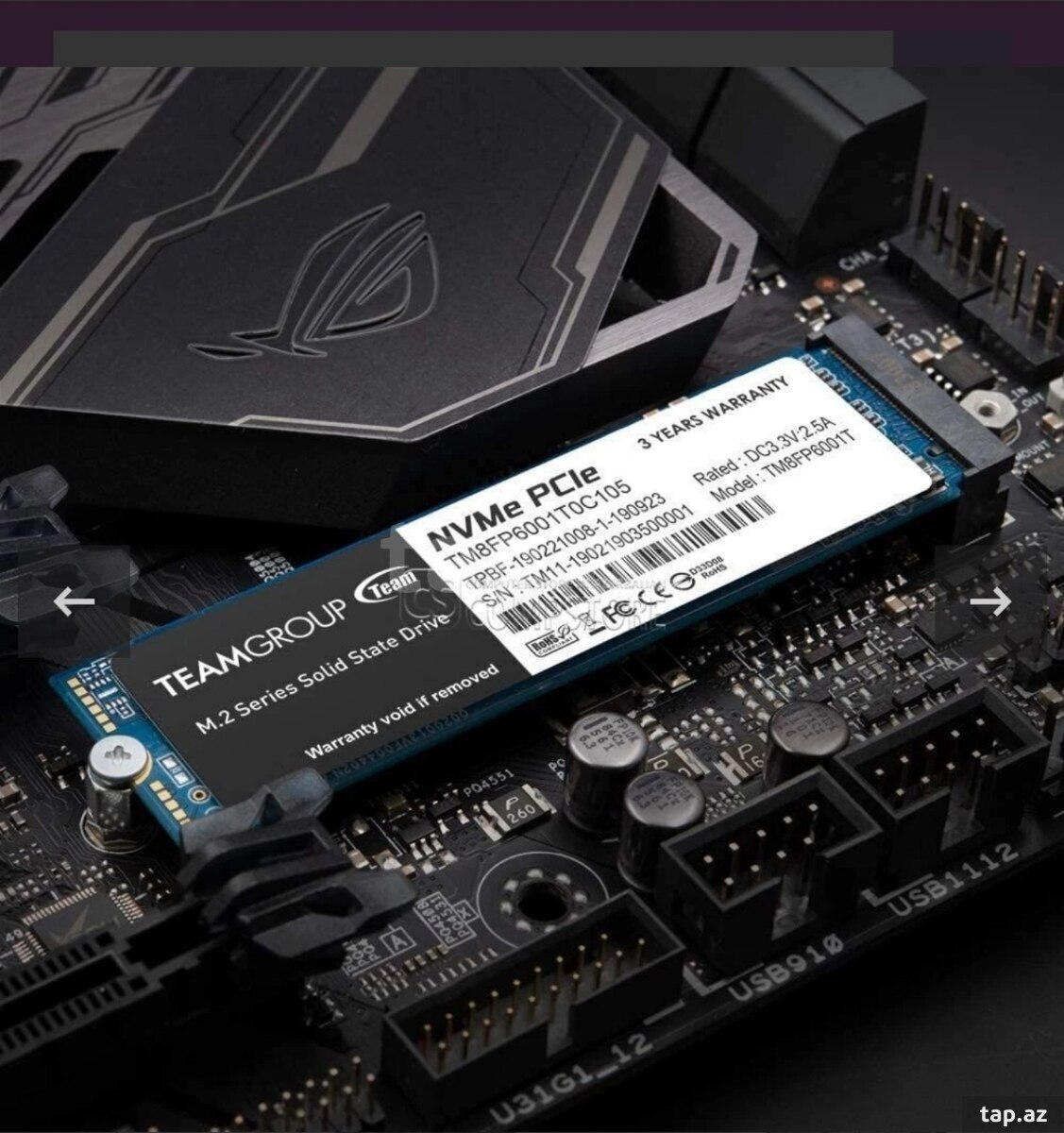 Teamgroup 512 SSD yaddaş Nvme