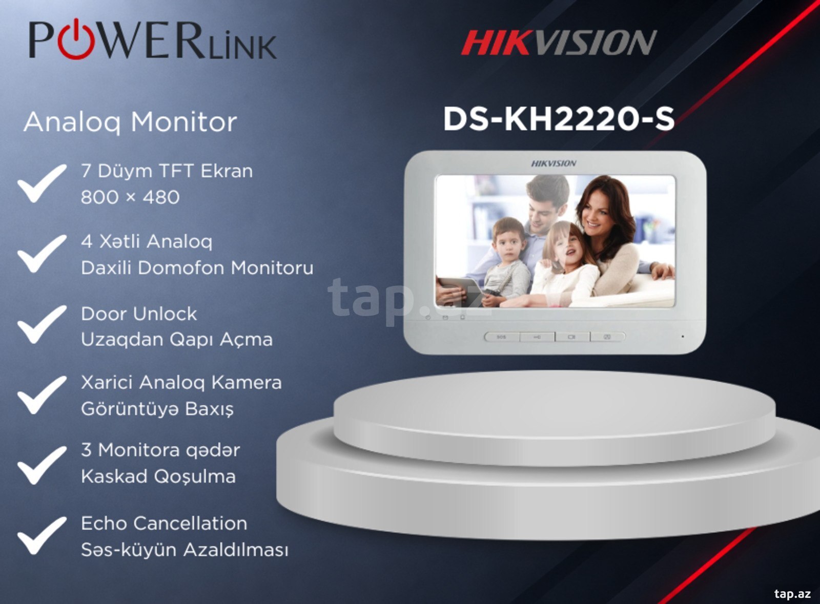 Hikvision DS-KH2220-S Analoq domofon monitoru