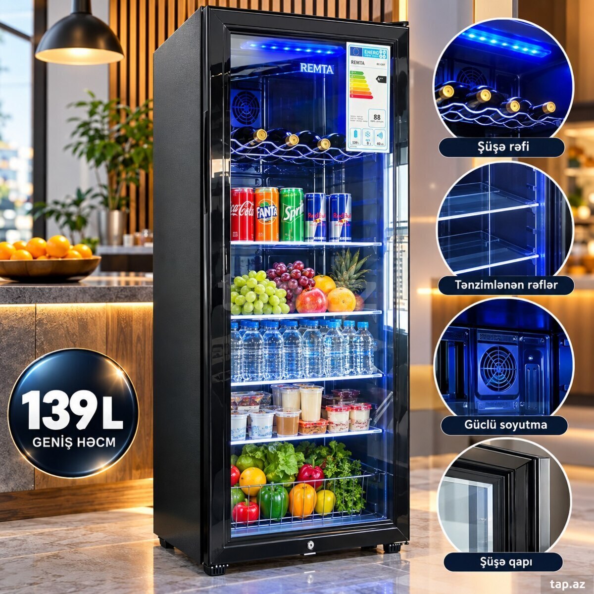 Vitrin soyuducu Remta139Lt