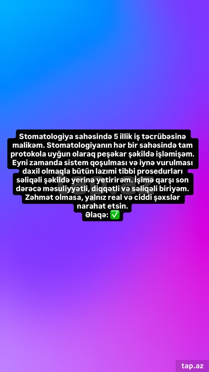 Tibb bacısı işi axtarıram