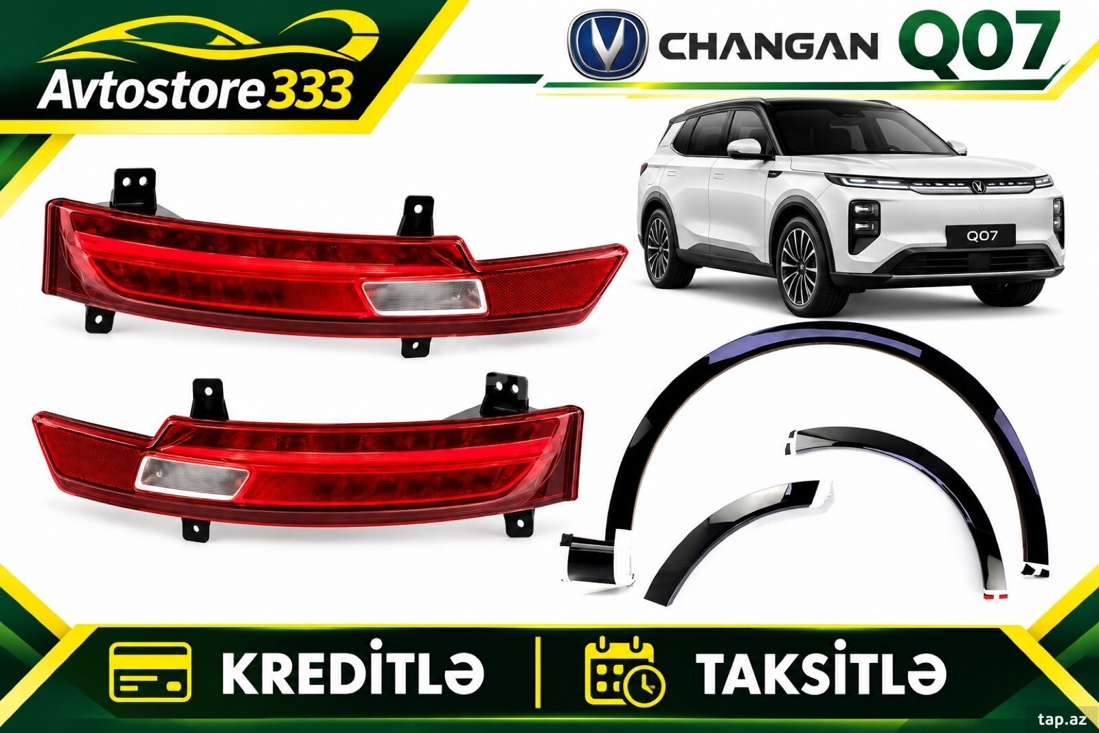 Changan Q07 təkər üstü və reflektoru