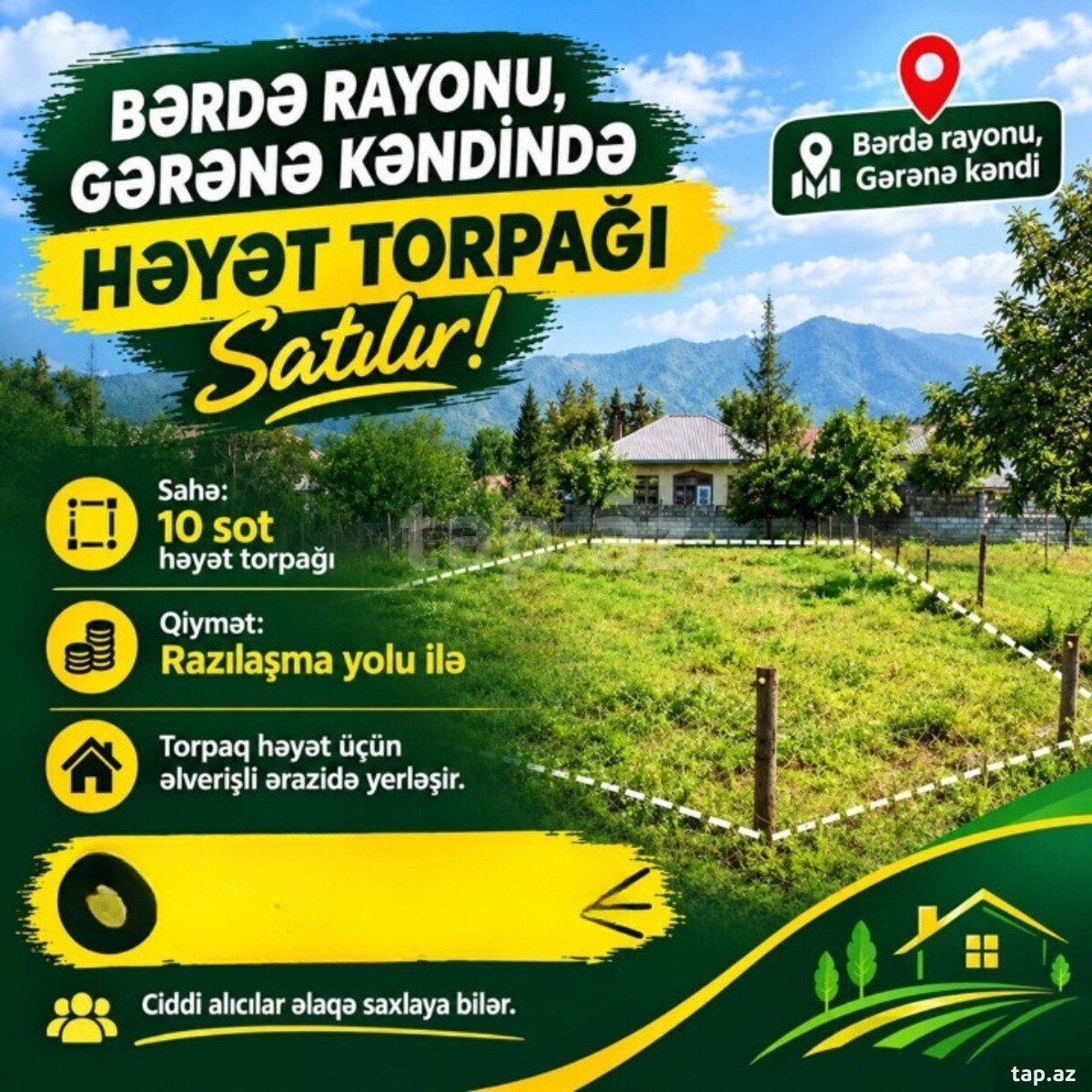 Torpaq satılır, Bakı
