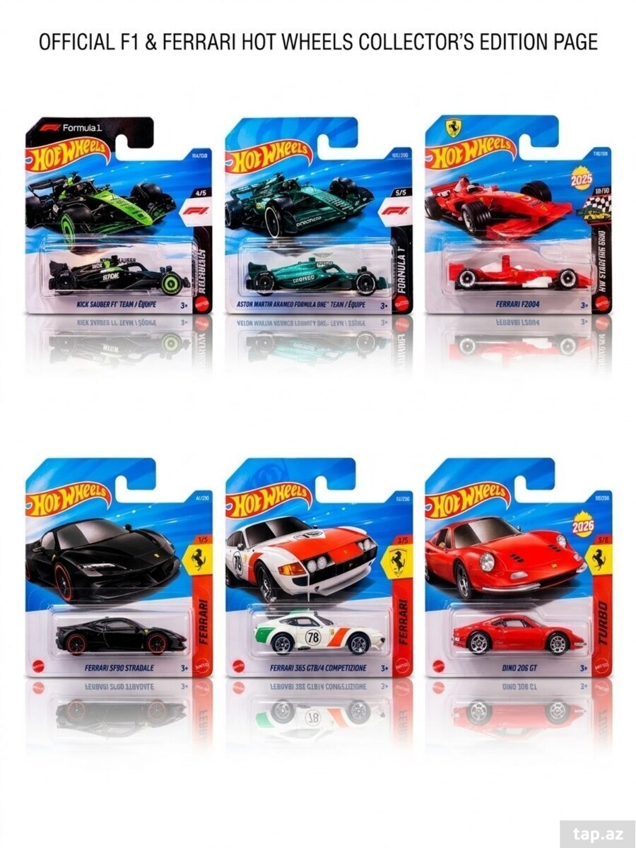 Hot Wheels F1 & Ferrari modelləri