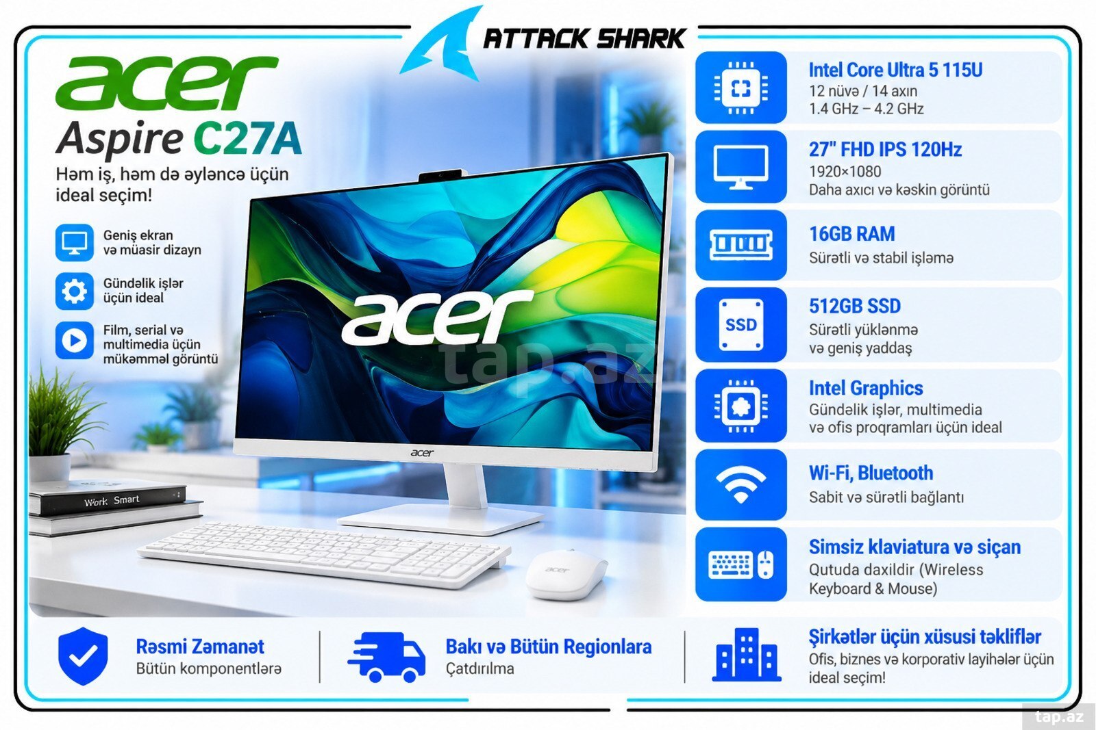 Acer Aspire C27A monoblok