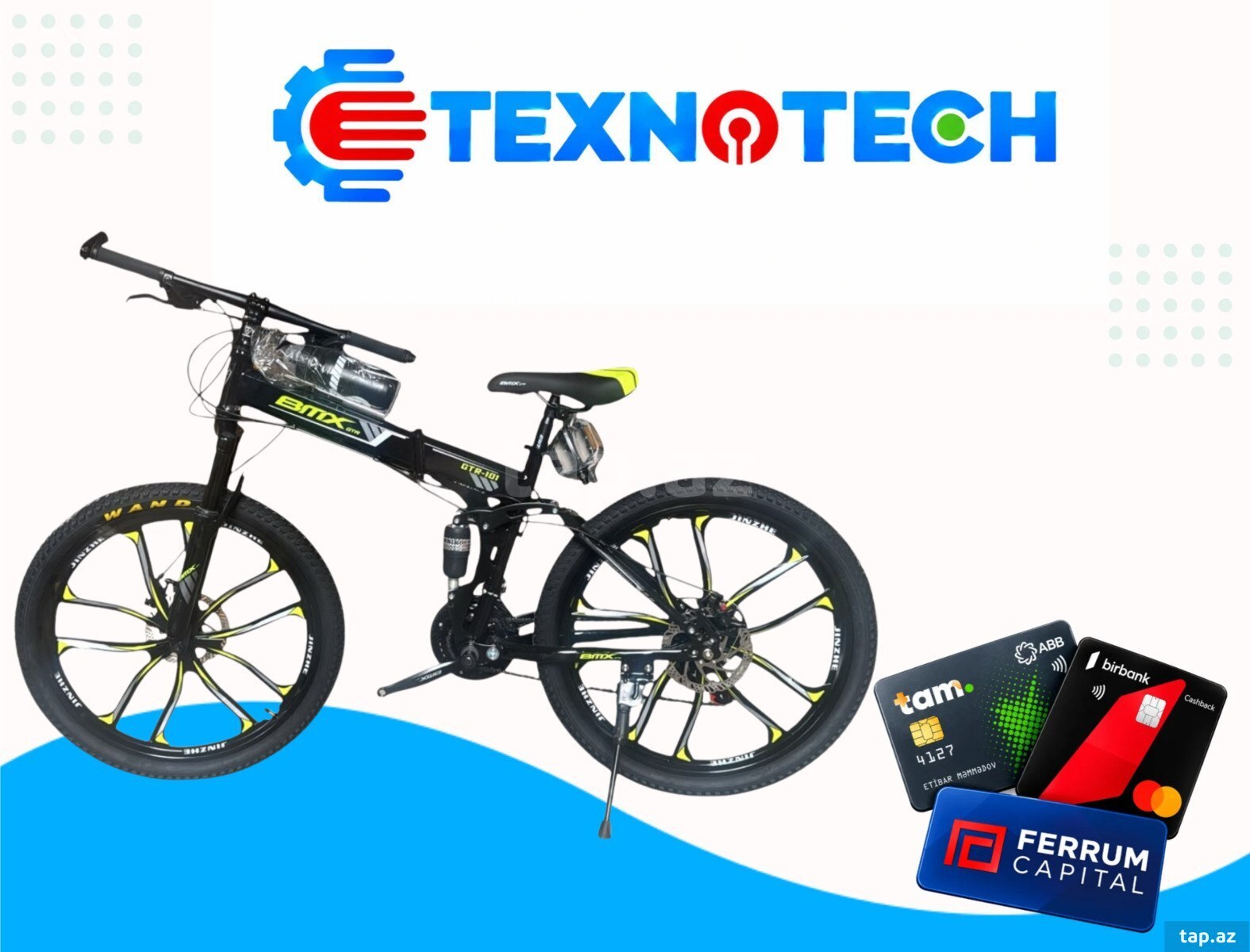 Dağ velosipedi BMX 24-101, 24", Qara/Sarı