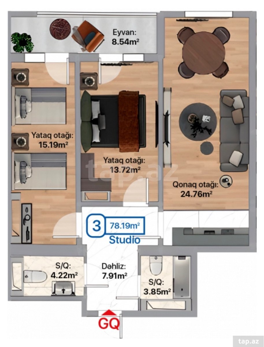 2-room apartment for sale, Khirdalan