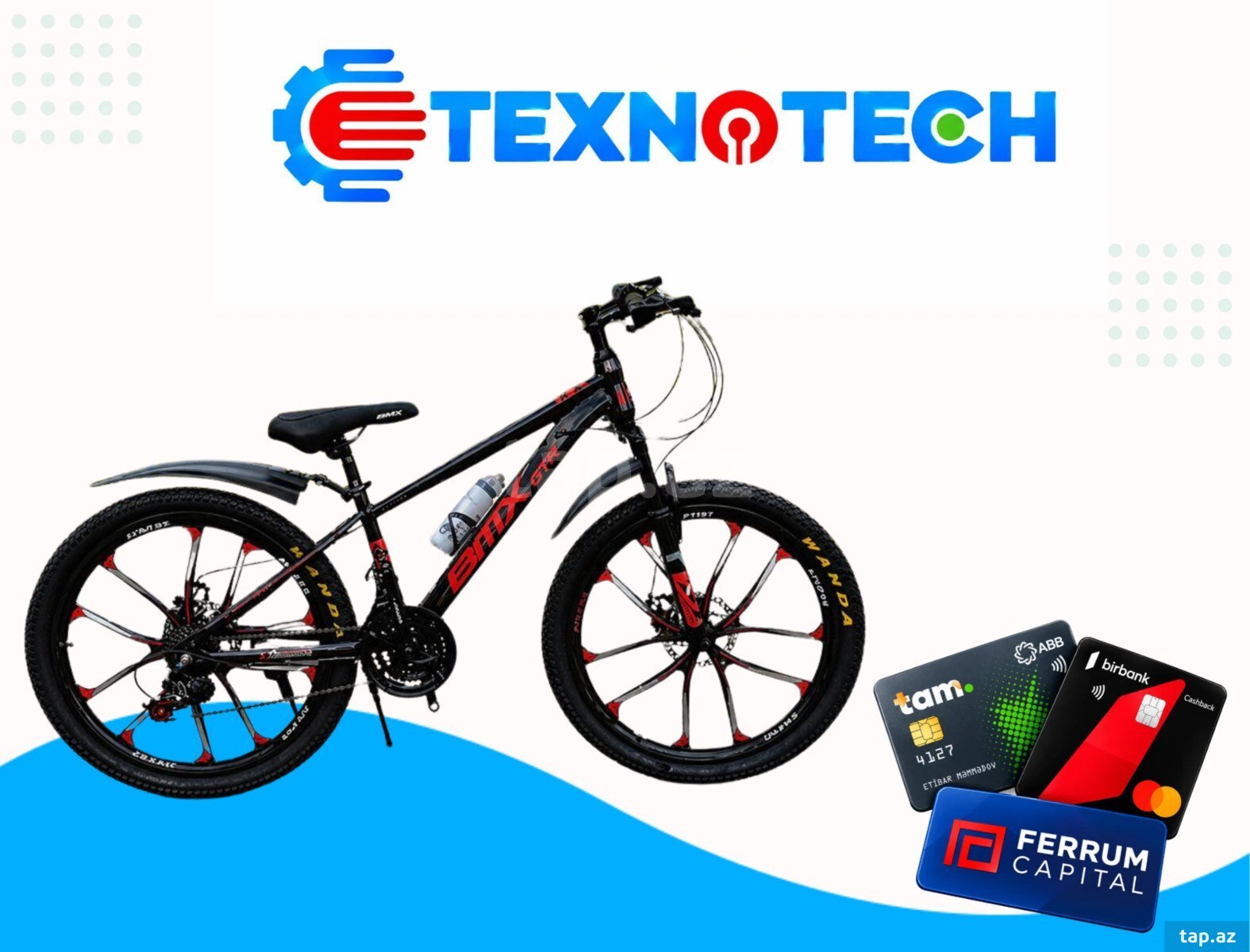 Şəhər velosipedi BMX GTR 24" Sport RH-3 Black/Red