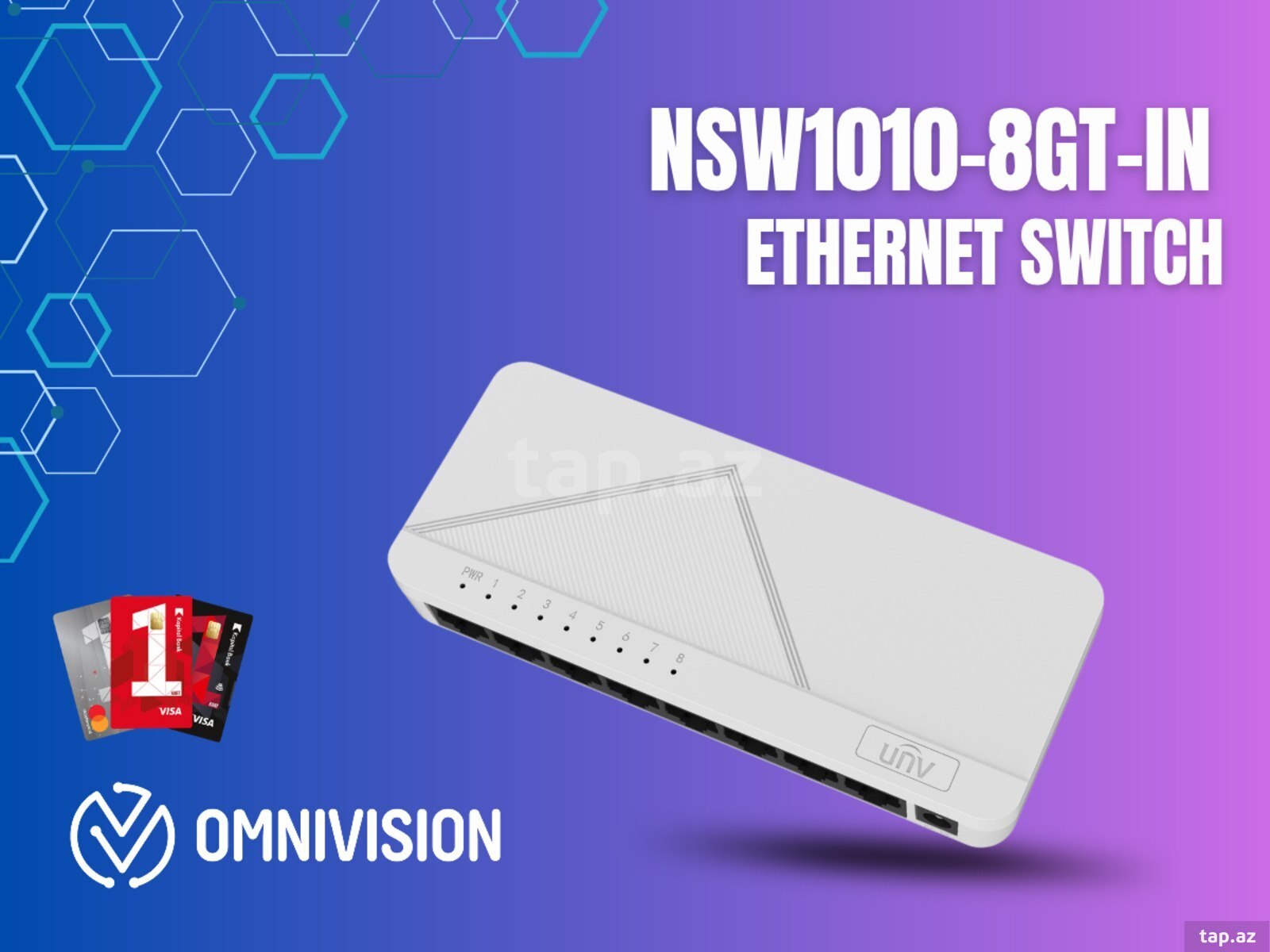 UNV NSW1010-8GT-IN – 8 Port Gigabit Şəbəkə Kommutatoru (Switch)